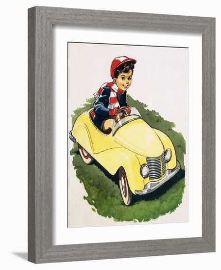 The Little Boy Who Loved Cars-English School-Framed Giclee Print