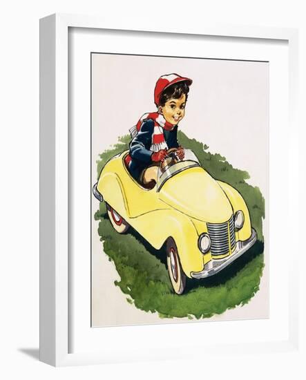 The Little Boy Who Loved Cars-English School-Framed Giclee Print