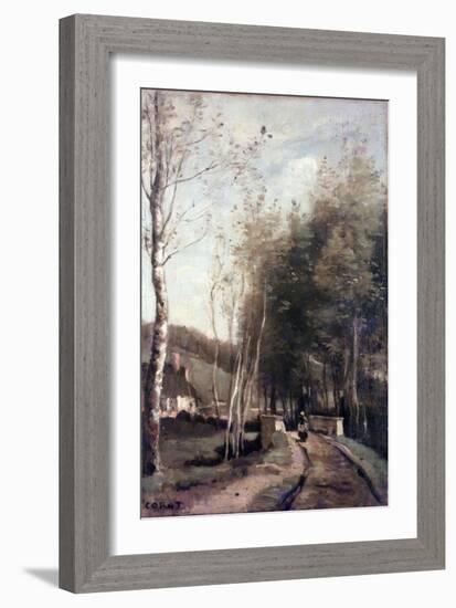 The Little Bridge, 1860 (Oil on Canvas)-Jean Baptiste Camille Corot-Framed Giclee Print