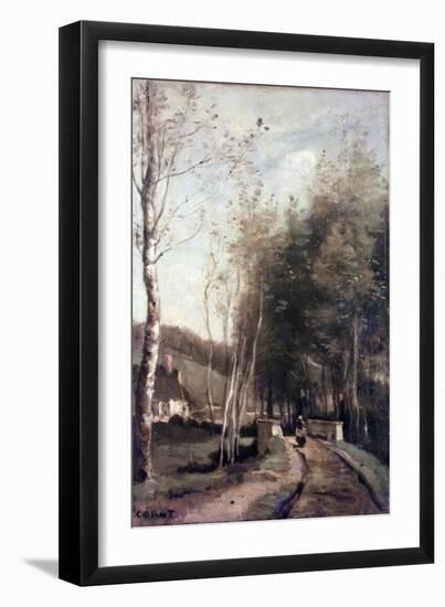 The Little Bridge, 1860 (Oil on Canvas)-Jean Baptiste Camille Corot-Framed Giclee Print