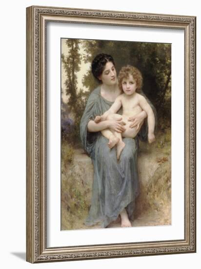 The Little Brother-William Adolphe Bouguereau-Framed Art Print