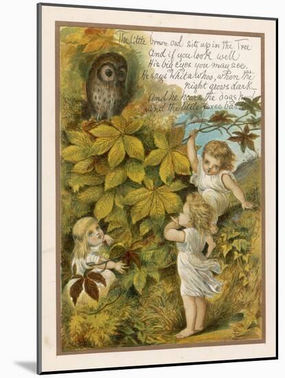 The Little Brown Owl Sits up in the Tree and if You Look Well His Big Eyes You May See!-Eleanor Vere Boyle-Mounted Art Print