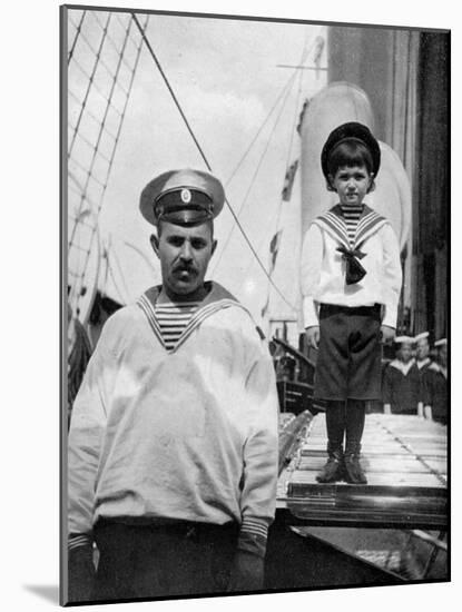 The Little Caesarevitch with His Sailor Friend, 1908-null-Mounted Giclee Print
