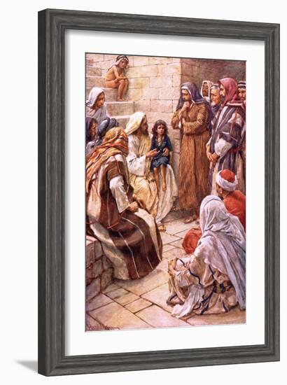 The Little Child Set in their Midst-Harold Copping-Framed Giclee Print