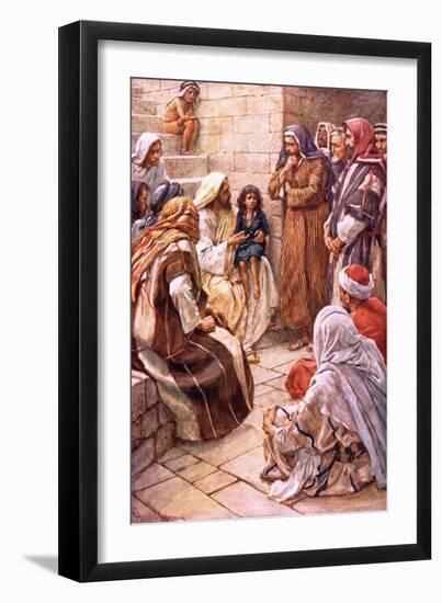 The Little Child Set in their Midst-Harold Copping-Framed Giclee Print