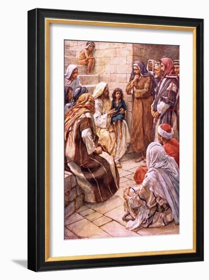 The Little Child Set in their Midst-Harold Copping-Framed Giclee Print