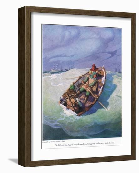 The Little Cockle Dipped into the Swell and Staggered under Every Gust of Wind, 1916 (Litho)-Newell Convers Wyeth-Framed Giclee Print