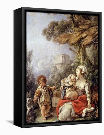 The Little Dog's Dance-François Boucher-Framed Premier Image Canvas