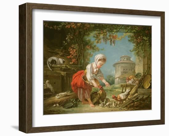 The Little Farm Maid, 1752-Francois Boucher-Framed Giclee Print