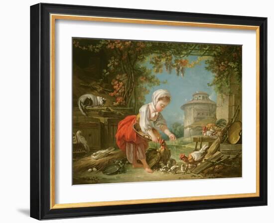 The Little Farm Maid, 1752-Francois Boucher-Framed Giclee Print