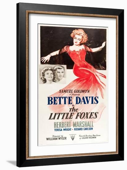 THE LITTLE FOXES, l-r: Teresa Wright, Herbert Marshall, Bette Davis on poster art, 1941-null-Framed Premium Giclee Print