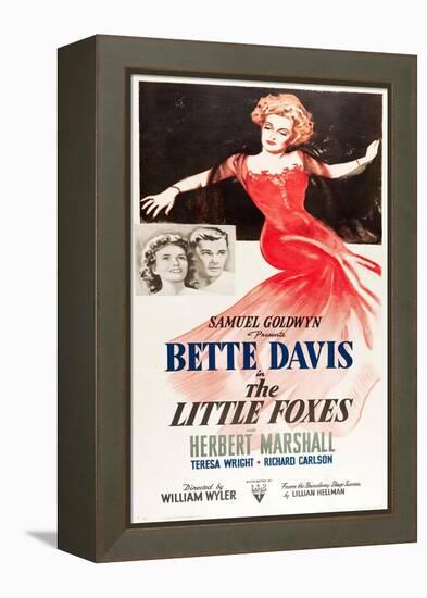 THE LITTLE FOXES, l-r: Teresa Wright, Herbert Marshall, Bette Davis on poster art, 1941-null-Framed Stretched Canvas
