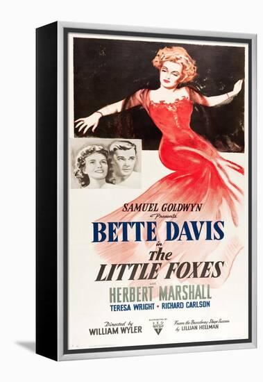 THE LITTLE FOXES, l-r: Teresa Wright, Herbert Marshall, Bette Davis on poster art, 1941-null-Framed Stretched Canvas