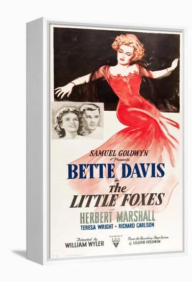 THE LITTLE FOXES, l-r: Teresa Wright, Herbert Marshall, Bette Davis on poster art, 1941-null-Framed Stretched Canvas