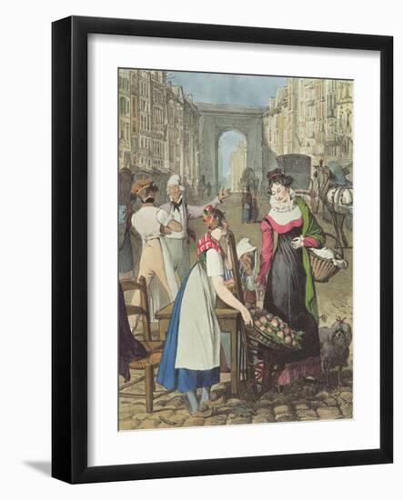 The Little Fruitseller, 1822 (Engraving)-John James Chalon-Framed Giclee Print