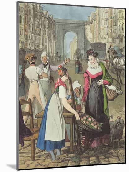 The Little Fruitseller, 1822 (Engraving)-John James Chalon-Mounted Giclee Print