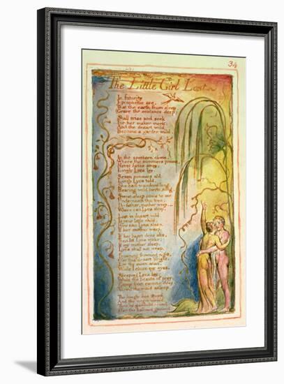 The Little Girl Lost: Plate 34 from Songs of Innocence and of Experience C.1815-26-William Blake-Framed Giclee Print