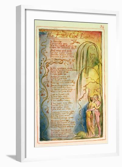 The Little Girl Lost: Plate 34 from Songs of Innocence and of Experience C.1815-26-William Blake-Framed Giclee Print