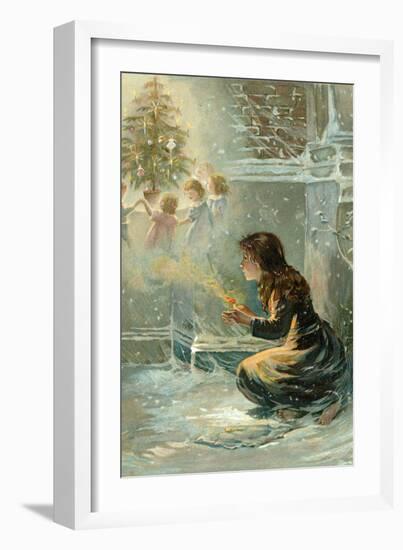 The Little Match Girl-English School-Framed Giclee Print