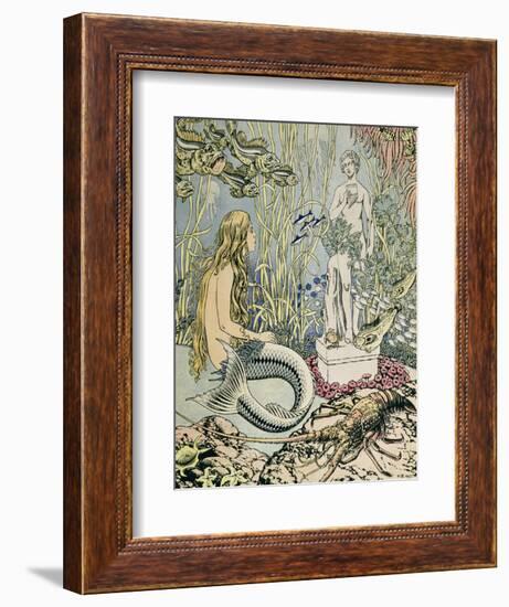 The Little Mermaid Before a Statue in the Sea-Ivan Bilibin-Framed Giclee Print