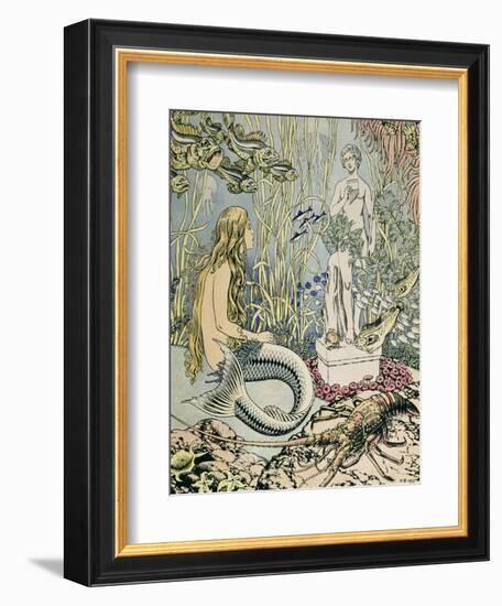 The Little Mermaid Before a Statue in the Sea-Ivan Bilibin-Framed Giclee Print