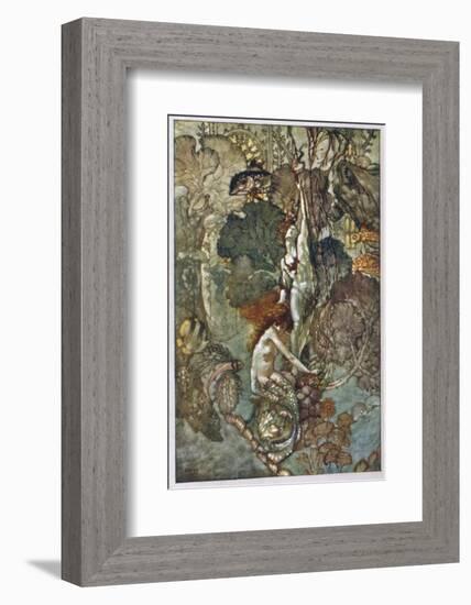 The Little Mermaid Hugs the Statue of the Prince-A. Duncan Carse-Framed Photographic Print