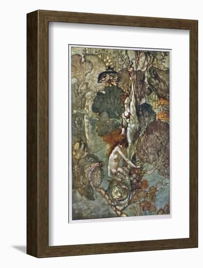 The Little Mermaid Hugs the Statue of the Prince-A. Duncan Carse-Framed Photographic Print