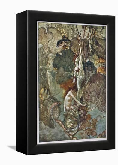 The Little Mermaid Hugs the Statue of the Prince-A. Duncan Carse-Framed Premier Image Canvas
