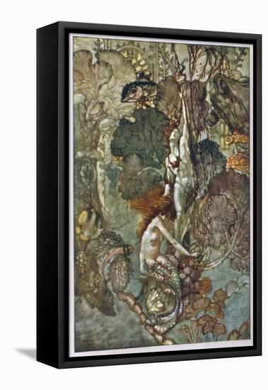 The Little Mermaid Hugs the Statue of the Prince-A. Duncan Carse-Framed Premier Image Canvas