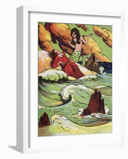 The Little Mermaid of Andersen-Unknown Artist-Framed Giclee Print