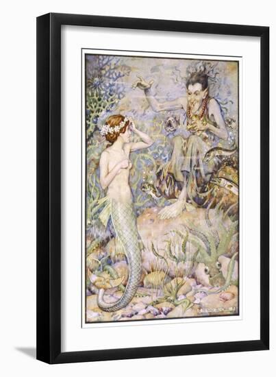 The Little Mermaid Talks with the Witch on the Sea-Floor-Monro S. Orr-Framed Art Print