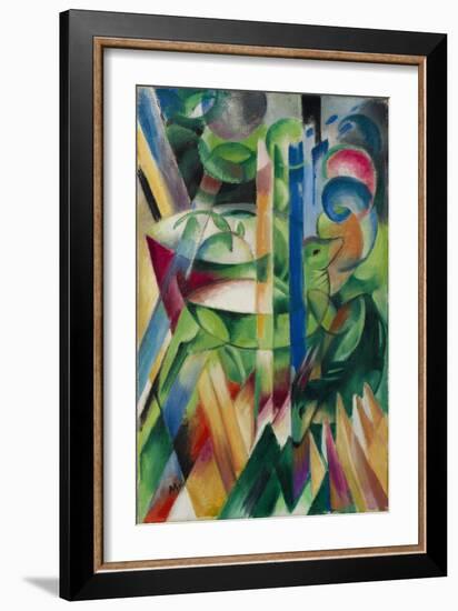 The Little Mountain Goats, 1913, by Franz Marc, 1880-1916, German Expressionism, painting,-Franz Marc-Framed Art Print