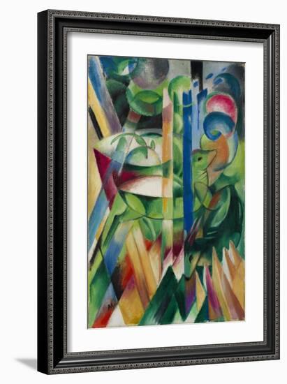 The Little Mountain Goats, 1913, by Franz Marc, 1880-1916, German Expressionism, painting,-Franz Marc-Framed Art Print