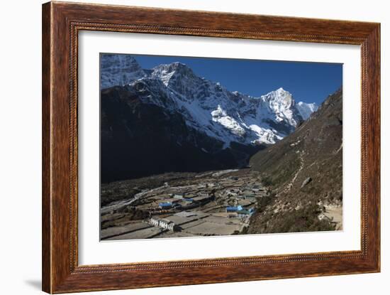 The little mountain village and monastery of Thame in the Khumbu (Everest) Region, Nepal, Himalayas-Alex Treadway-Framed Photographic Print