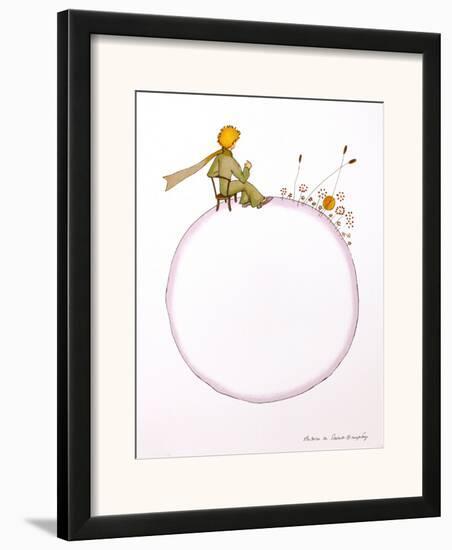 The Little Prince and the Sunset-Antoine de Saint-Exupéry-Framed Art Print