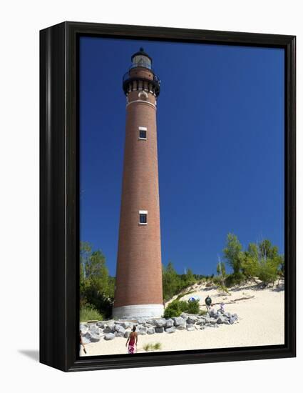 The Little Sable Point Light on Lake Michigan in Golden Township, Michigan, USA-David R. Frazier-Framed Premier Image Canvas