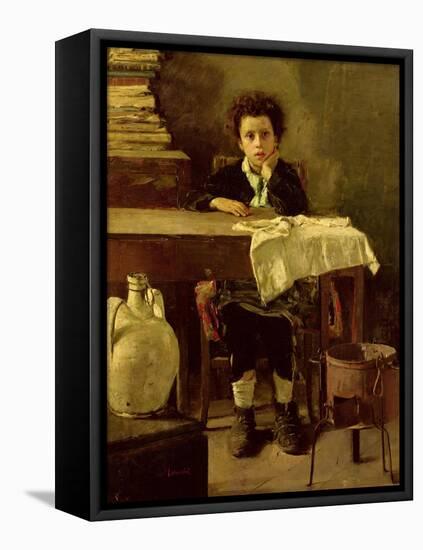 The Little Schoolboy, or the Poor Schoolboy-Antonio Mancini-Framed Premier Image Canvas