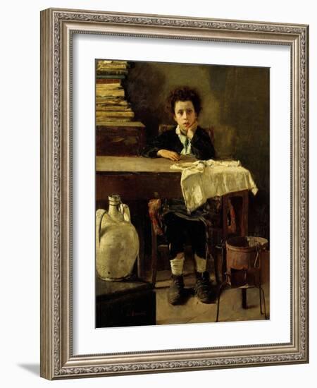 The Little Schoolboy-Antonio Mancini-Framed Giclee Print