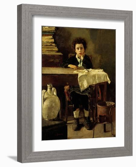 The Little Schoolboy-Antonio Mancini-Framed Giclee Print