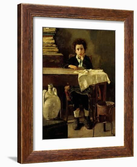 The Little Schoolboy-Antonio Mancini-Framed Giclee Print