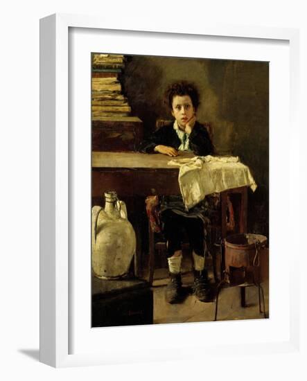 The Little Schoolboy-Antonio Mancini-Framed Giclee Print