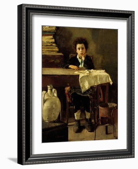 The Little Schoolboy-Antonio Mancini-Framed Giclee Print