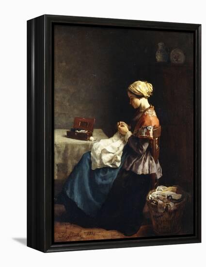 The Little Seamstress, 1858-Jules Breton-Framed Premier Image Canvas