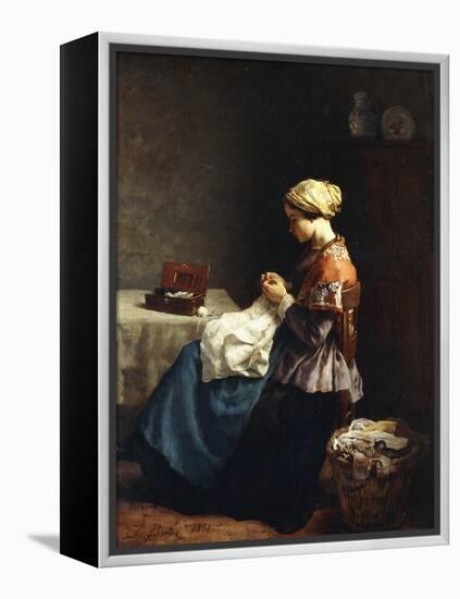 The Little Seamstress, 1858-Jules Breton-Framed Premier Image Canvas