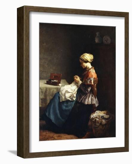 The Little Seamstress, 1858-Jules Breton-Framed Giclee Print