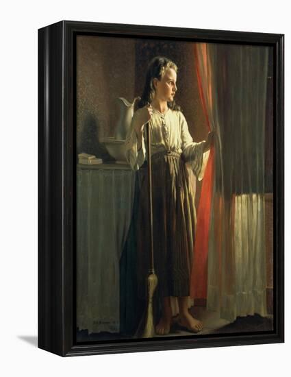 The Little Servant-John George Brown-Framed Premier Image Canvas