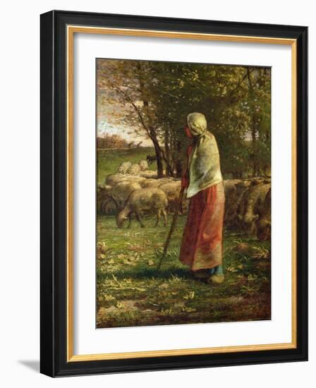 The Little Shepherdess-Jean-Francois Millet-Framed Giclee Print