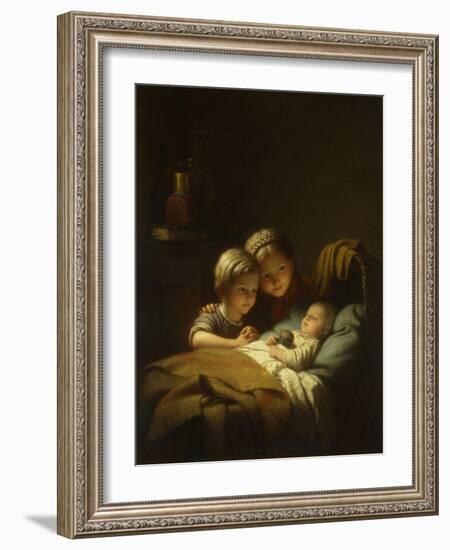 The Little Sleeping Brother, 1855-Johann Georg Meyer von Bremen-Framed Giclee Print