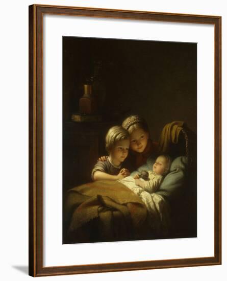 The Little Sleeping Brother-Johan Georg Meyer-Framed Giclee Print