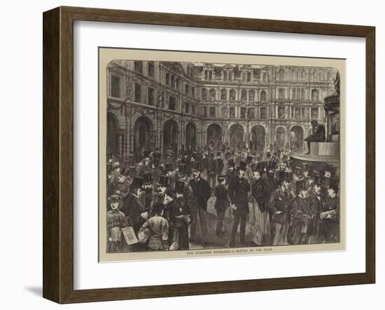 The Liverpool Exchange, a Sketch on the Flags-Henry Woods-Framed Giclee Print